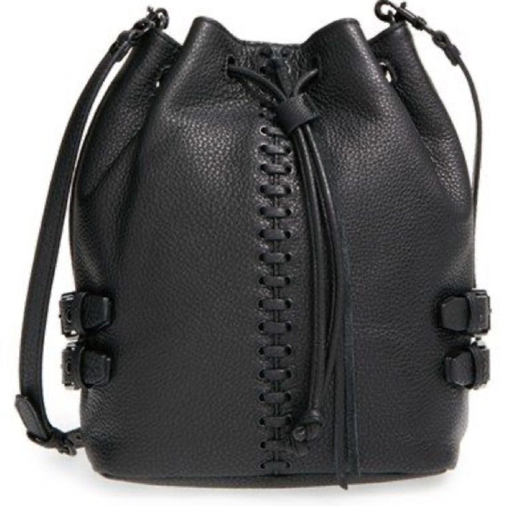 Rebecca Minkoff Moto Leather Drawstring Bucket Bag